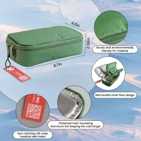 1-wheat 747302714593 Insulin Cooler Travel Case Medication With 2 Ice Packs M #3