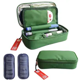 1-wheat 747302714593 Insulin Cooler Travel Case Medication With 2 Ice Packs M