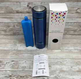 4allfamily 615666277729 Stainless Steel Pocket Size Lightweight Medicine Cooler Color Blue #2