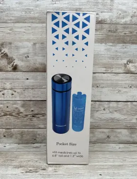 4allfamily 615666277729 Stainless Steel Pocket Size Lightweight Medicine Cooler Color Blue