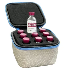 Ih-9-silver-bluezip A1c Wear Insulin Fridge Holder Storage Case Organizer - Fits Standard 10ml U-100 Vials