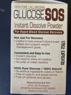 Advocate 865702000303 2 Glucose Sos Instant Dissolve Powder 6 Packets Original Sweet And Tangy