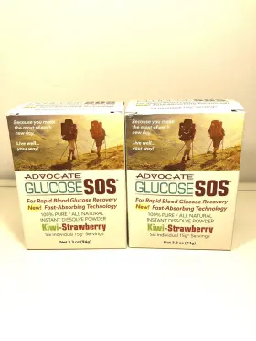 Advocate 865702000341 Glucose Sos Instant Dissolve Powder Packs Kiwi-strawberry 2 Boxes 12 Total Pack