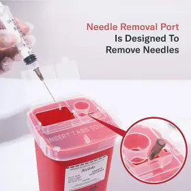 Ae191 Alcedo Sharps Container For Home Use 1 Quart 1-pack Biohazard Needle Red #3
