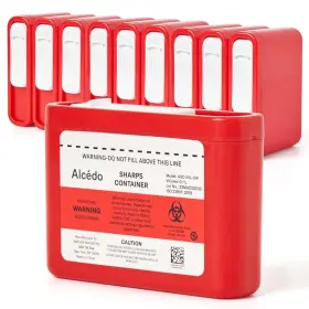 Asc-01l-10p Alcedo Portable Sharps Container For Travel And Home Use Small 0.1l Red