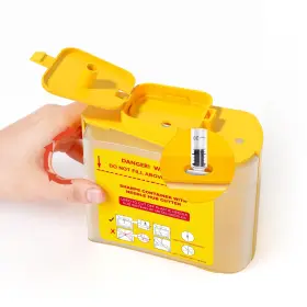 Amonior-sc01 Amonior Needle Hub Cutter Disposal Sharps Container For Cutting And M Yellow