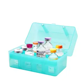 Yx121028-gr Apdtek Insulin Vial Storage Box Holder For Fridge 8 Slots Diabetic Cas