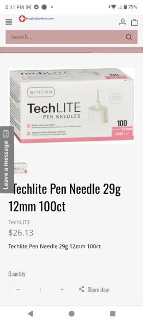 232129 Arkray Techlite Pen Needles