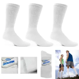 Atb 795735191484 6 Pair Diabetic Crew Socks Circulatory Health Support Cotton Loose Fit Size 9-11