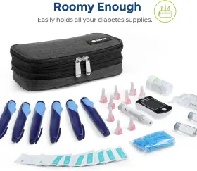 Auvon 313055244283 Insulin Cooler Case Expandable Insulated Diabetic Bag With 2 180g Ice P #3