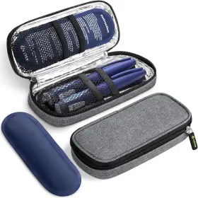 Auvon 445004984988 Insulin Pen Cooler Travel Case With 2 90g Tsa Approved Ice Packs Diabet