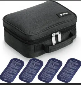 Auvon 445056964938 Large Insulin Cooler Travel Case Longer Cooling Effect With 4 160g Ice Packs