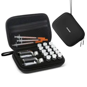 Avomosk 760944999975 17 Slots Dual-size 30ml And 3ml Peptide Case Bac Black