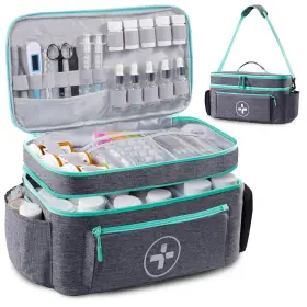 Am186dbms-grey Bagsfy Travel Medicine Bag Organizer Medical Empty Pill Bottle Organize
