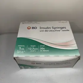 Bd 382908411035 New 1 Box Of Insulin 30g Gauge 12.7mm Length 1ml Capacity 100 Count