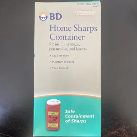 Be323487 Bd Home Sharps Container 1.4 Quart Holds Up To 100 Insulin Syringes