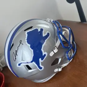 Fi07640 Beckett Jameson Williams Signed Lions 83-02 Throwback Fs Rep Helmet Authenticed