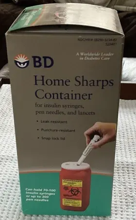 08290323487 Becton Dickinson Bd Home Sharps Container 1.4 Quart Holds Up To 100 Insulin Syringes