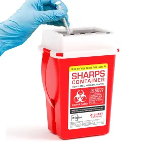 Sc-1g-1p Biobox Sharps Container Small - Containers For Home Use And Labs 1 Quart Red