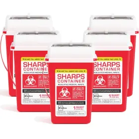 Sc-1q-5p Biobox Sharps Container Small - Containers For Home Use And Labs 1 Quart Red
