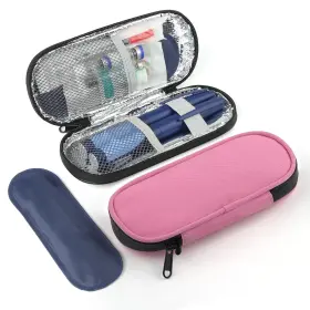 Blk8ight Blkcool-005 Insulin Pen Cooler Travel Case 2 Ice Packs Tsa Approved Diabetic Bag Pink