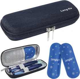 Bomkee 313089063089 Insulin Cooler Travel Case Diabetic Pen Carrying Portable
