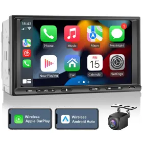 22411 Bouwoima 7型 Double Din Car Stereo Radio Wireless Carplay Android Auto ... Fast Ship