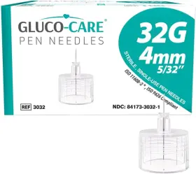 Branded01 313055286238 Pen Tips 32g X 4mm Universal Fit 100/bx Sterile Comfort Design Transparent Hub