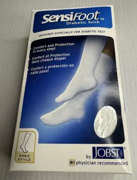110834 Bsn Jobst Sensifoot Diabetic Socks Knee Style White X-large Sensitive Feet #2