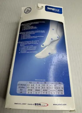 110834 Bsn Jobst Sensifoot Diabetic Socks Knee Style White X-large Sensitive Feet #3