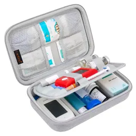 U80d Canboc Diabetic Supplies Travel Case Carrying Bag For Glucose Meter Grey