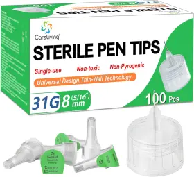 Careliving 313111419495 Pen Tips 31g X 8mm Universal Fit 100/bx Sterile Comfortable