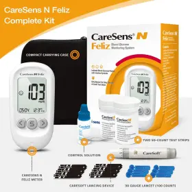 Caresens 885325001778 N Feliz Blood Glucose Monitoring Kit With 100 Sugar Test #2