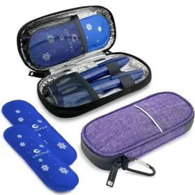 Chelvvg 974558910415 Insulin Cooler Travel Case Diabetic Medication Organizer Cooling Carrying Cas