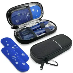 Chelvvg 974558910682 Insulin Cooler Travel Case With 2 Tsa Approved Ice Packs Diabetic Medication