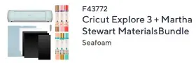 F43772 Cricut Explore 3 Cutting Machine Martha Stewart Materials Bundle Seafoam