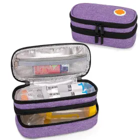 Cacr03602 Curmio Double Layer Epipen Carrying Case Portable Medicine Supplies Bag For