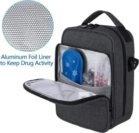 Cr04202 Curmio Insulin Cooler Travel Case Diabetic Medication Organizer Bag Black #2