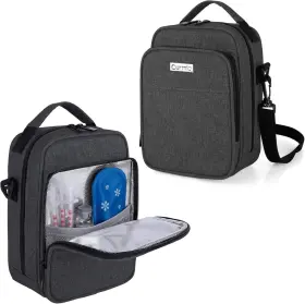 Cr04202 Curmio Insulin Cooler Travel Case Diabetic Medication Organizer Bag Black