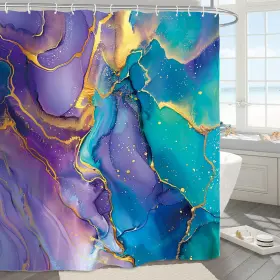 Dexcom 313039978944 Luxury Shower Bathroom Decor Curtain Marble Modern 60w 71h Inch Abstract Purple #2