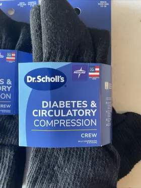 Dr. Scholls 042825654624 Lot Of 2 Pair Mens Black Diabetes Circulatory Compression Socks Xl #2