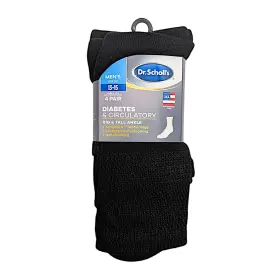 Dr Scholls 042825669994 Mens Big And Tall Ankle Sock Diabetic Xl Black