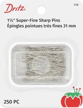 Dritz 072879102697 110 Sharps Pins 1-1/4-inch 250-count Nickel