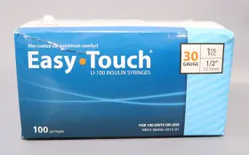Easy Touch 084963015011 Insulin Syringes 30 Gauge 1cc 1/2 In - 100 Ea