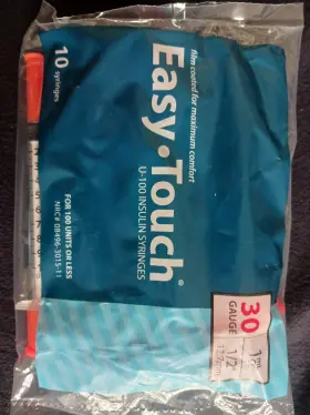 U-100 Easy Touch 084963015110 Insolin Syringes