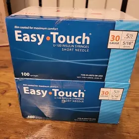 57023 Easy Touch 200ct Single Use Syringes 8mm 30g .5ml Cc Packs Of 10 Exp 10/26