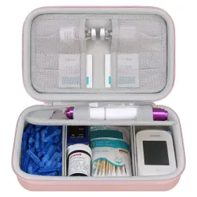 Elonbo 769293766344 Diabetic Supplies Travel Case Glucose Meter Portable Storage Bag Insulin Pe