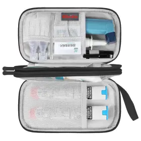 Elonbo L08b-01 Kit Bag Epipen Carrying Case Travel Medicine For 2 Epi Black