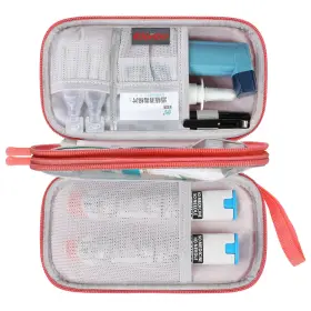 L08f-01 Elonbo Epipen Carrying Bag Travel Medicine Kit For 2 Epi Pens Or Auvi Q Ast
