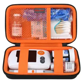 Elonbo L17bc-03 Diabetic Supplies Travel Case Supply Black Inside Orange